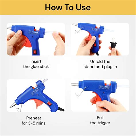 Electric Hot Melt Glue Gun Trigger 50 Sticks Adhesive Craft Diy Hobby