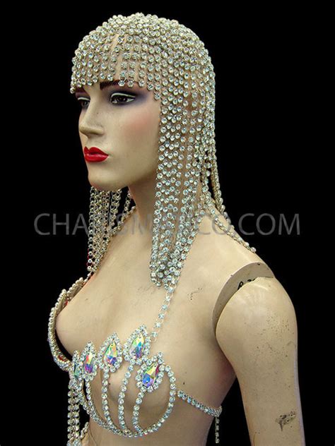 Cher Inspired Shoulder Length Flashy Rhinestone Crystal Diva S Showgirl Wig