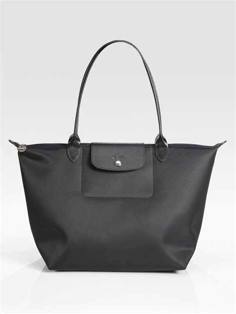 Longchamp Planetes Shoulder Tote Bag in Black | Lyst