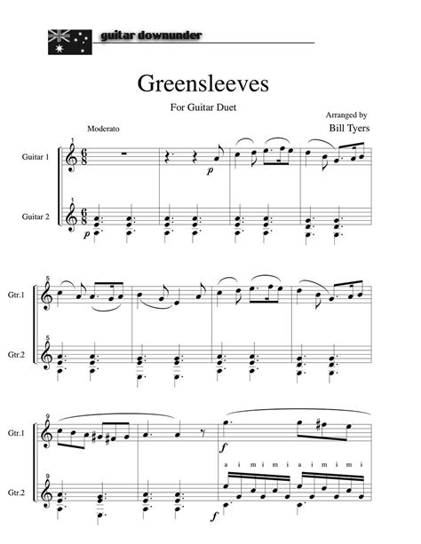 Chords for greensleeves on classical guitar.: "Greensleeves" Traditional English Song arranged for ...