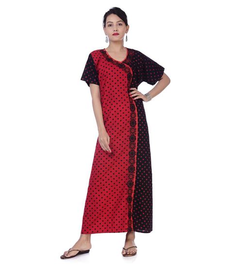 Buy Apratim Cotton Nighty And Night Gowns Red Online At Best Prices In India Snapdeal