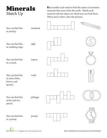3rd Grade Science Worksheets On Rocks And Minerals - third grade