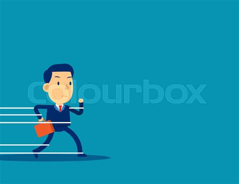Businessman Being Held Back By Rope Concept Business Trap Vector