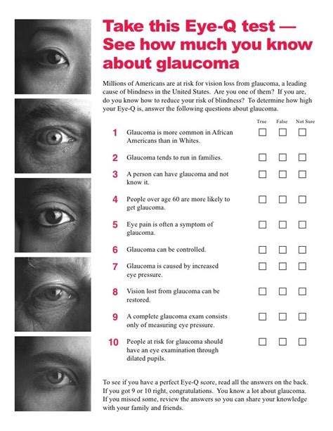 Glaucoma Eye Test Chart