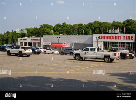 August 2021 Huntsville Ontario Canada Large Parking Lot In Front