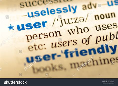 Closeup Word English Dictionary User Definition Stock Photo 367005506