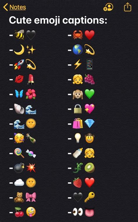 Cute Emoji Captions Instagram Emoji Emoji Combinations Emoji For