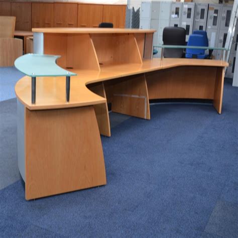 Shop now for our low price guarantee and expert service. Beech Veneer/Silver Modern Large Reception Desk