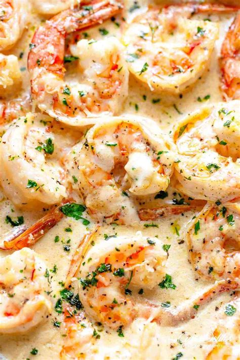 This garlic shrimp scampi pasta is so simple and delicious, you won't believe it only takes 25 minutes to make! Creamy Garlic Shrimp With Parmesan (Low Carb) - Cafe Delites