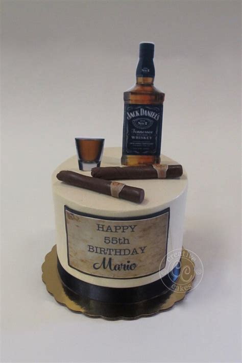 Jack Daniels And Cigars 55th Birthday Cake By Creative Cakes Bakery In