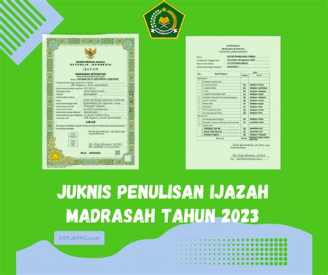 Juknis Penulisan Ijazah Madrasah Tahun 2023 Sk Dirjen Pendis Kemenag