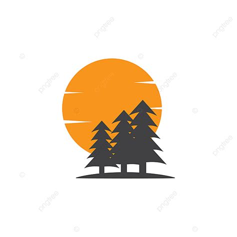 Gambar Ikon Pohon Pinus Desain Vektor Template Terisolasi Ikon Pohon