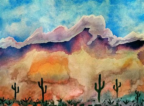Desert Watercolor Painting By David Gonano Pixels