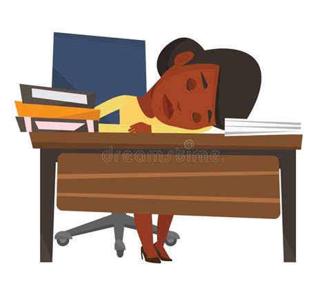 Student Sleeping At The Desk With Book Stock Vector Illustration Of