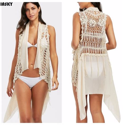 iasky women sexy bikini hollow out cover ups swimsuit bathing suit covers up 2018 new cardigan