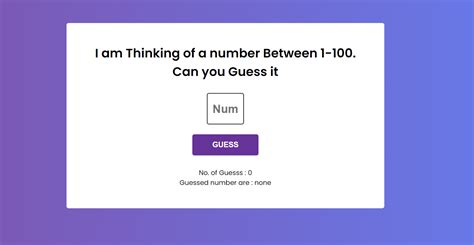 Create Guess The Number Game Using Javascript Source Code