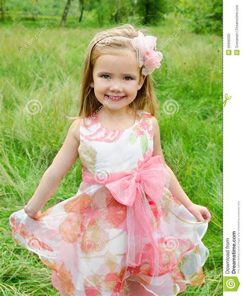 Outdoor Portrait Of Cute Little Girl Stock Photo Image