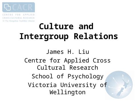 Ppt Culture And Intergroup Relations James H Liu Centre For Applied