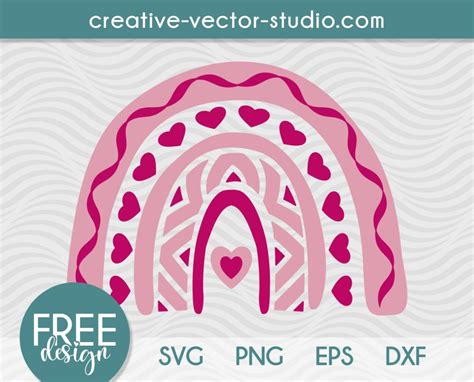 Free Valentine Rainbow Svg Creative Vector Studio