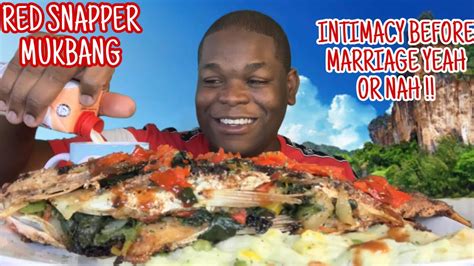 WHOLE FRIED RED SNAPPER MASHED POTATOES SEAFOOD MUKBANG YouTube