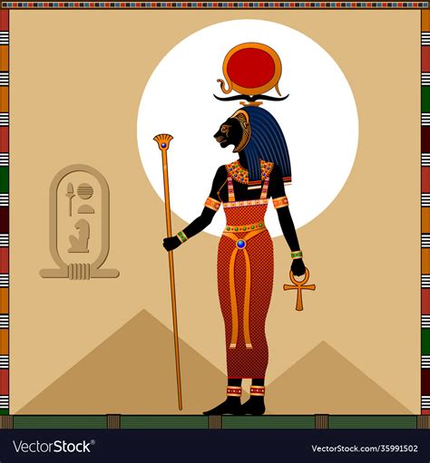 religion ancient egypt goddess sekhmet royalty free vector