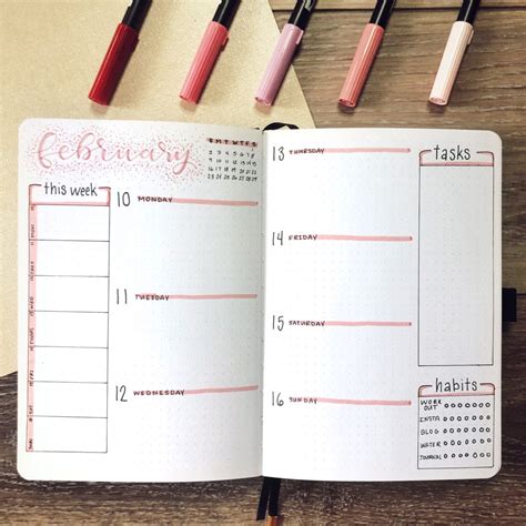 February Bullet Journal Set Up 2020 Raes Daily Page