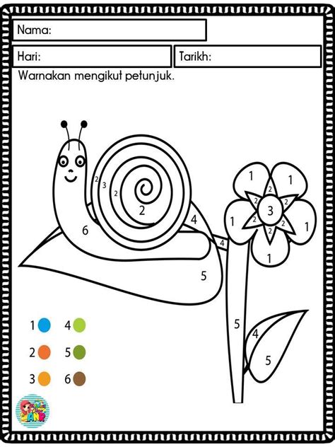 Mini Prasekolah Latihan Mewarna Haiwan Grafik Berkual