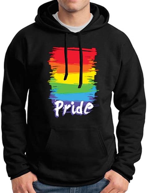 New Rainbow Gay Pride Equal Rights Mens Pullover Hoodie Black S 3xl Medium Black At Amazon