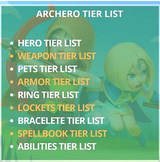 Discussionarchero tier list 2020 (2.0.2 version) (self.archero). Archero Tier List 2021: Hero, Abilities, Weapons ...