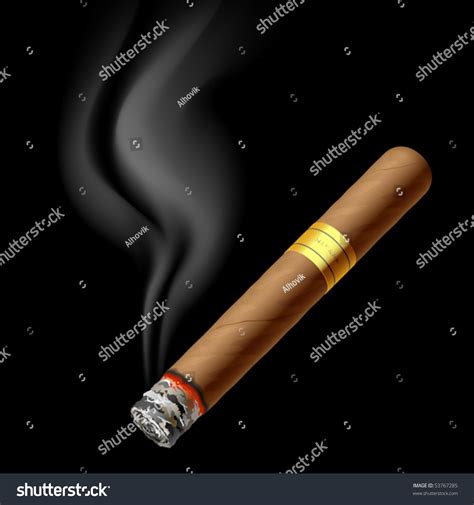 Smoldering Cigar Vector Stock Vector Royalty Free 53767285 Shutterstock
