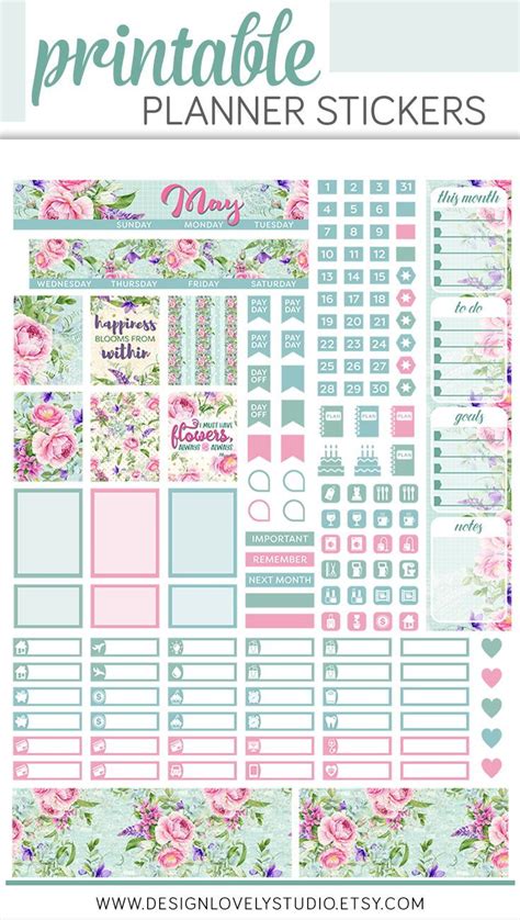 May Mini Happy Planner Stickers May Monthly Kit Mini Happy Planner