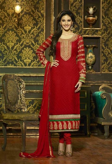 Red Brasso Salwar Kameez With Embroidery Work 36104 Online Dress
