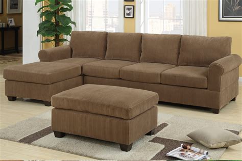 F7146 Tan Sectional Sofa Set By Poundex