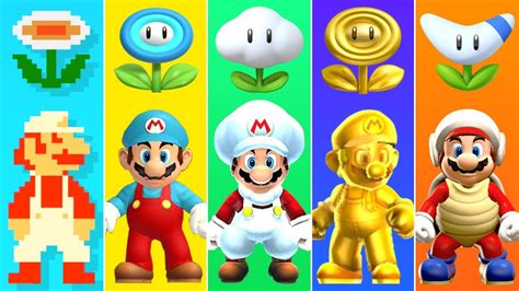 Evolution Of Flower Power Ups In Super Mario Games 1985 2021 Youtube
