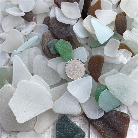 50 Pieces Of Washed Sea Glass From Cornwalls Beaches Etsy