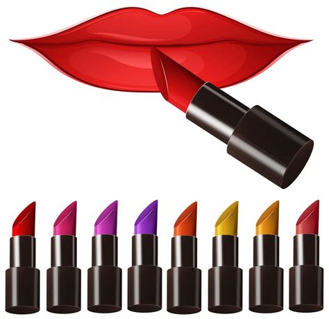 Woman Lips And Many Color Lipsticks 357252 Vector Art At Vecteezy