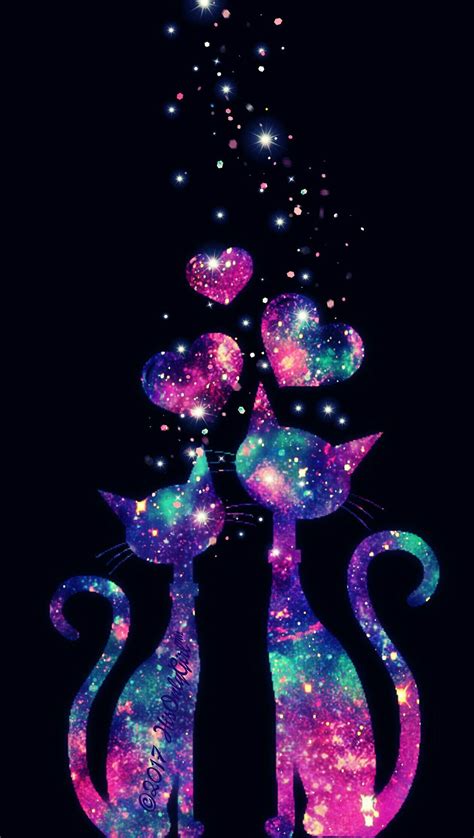 Kitty Cat Sparkle Love Galaxy Wallpaper I Created Tap The Link Now