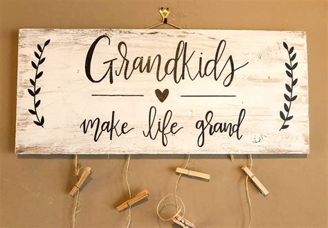 Grandkids Make Life Grand Sign Picture Display Sign Etsy