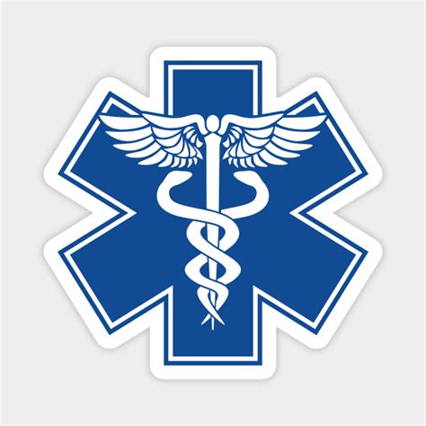 Emt Health Care Caduceus Blue Medical Symbol Emt Magnet Teepublic