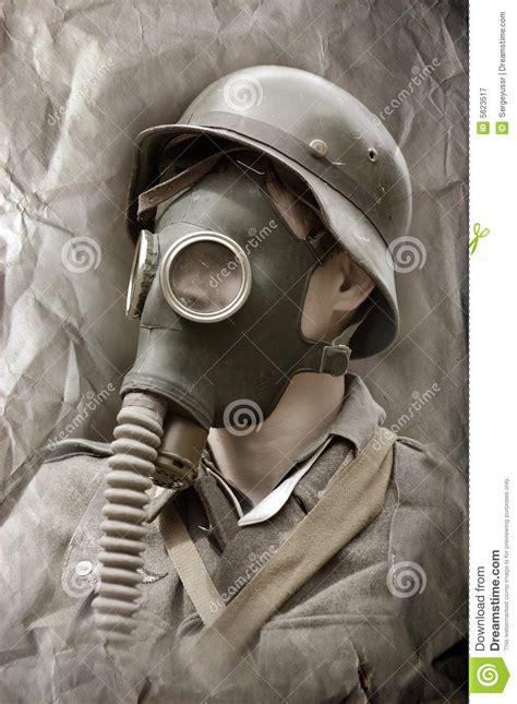 German Soldier In Gas Mask Stock Image Image Of Poison Person 5623517