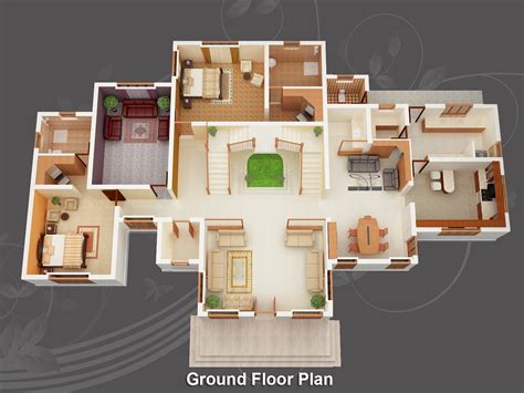 House Plans 3d 3d Floor Plans Behance Plan 2bhk Building Choose