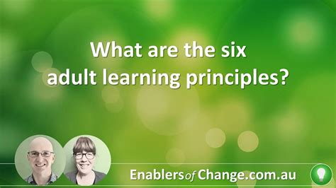 What Are The Six Adult Learning Principles Youtube
