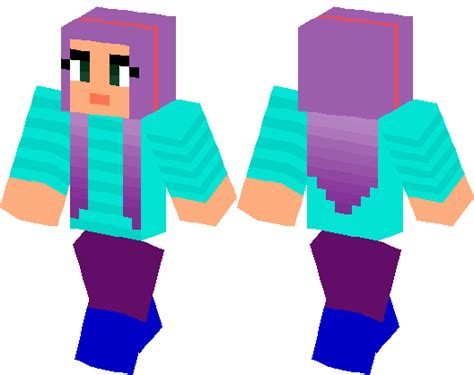 Cute Girl Purple Ombre Hair Minecraft Skin Minecraft Hub