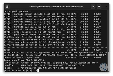 Cómo instalar MariaDB en Centos 9 Stream Solvetic