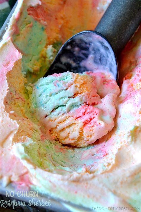 No Churn Rainbow Sherbet Ice Cream The Domestic Rebel