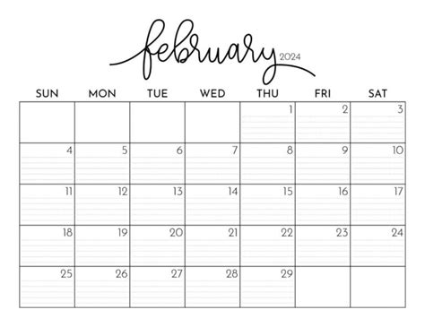 Printable Free February 2024 Calendar With Holidays Pdf