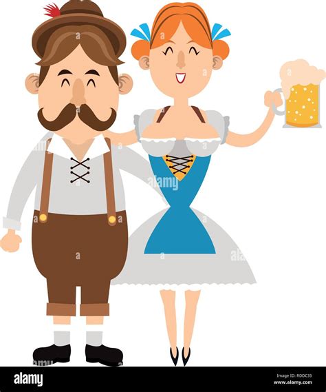Bavarian People Oktoberfest Cartoon Stock Vector Image And Art Alamy
