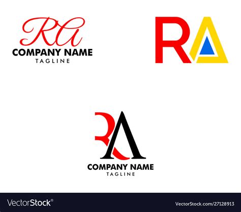 Set Initial Letter Ra Logo Template Design Vector Image