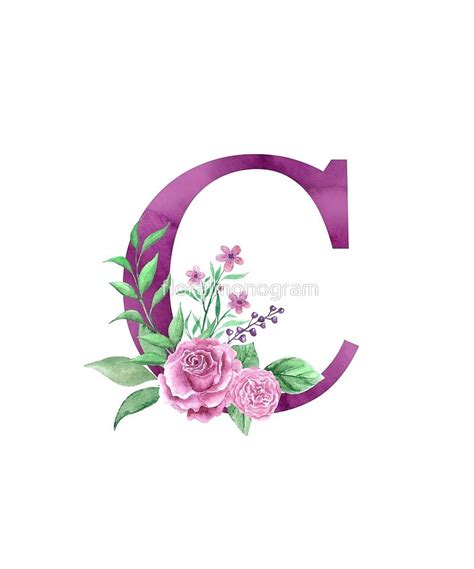 Monogram C Lovely Rose Bouquet Sticker By Floralmonogram Flower