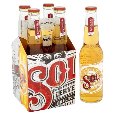 Sol Original Lager Beer 4 X 330ml Bottles Bestway Wholesale